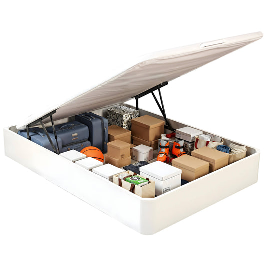 Sommier com arrumação branco de grande capacidade - STORAGE BED BLA